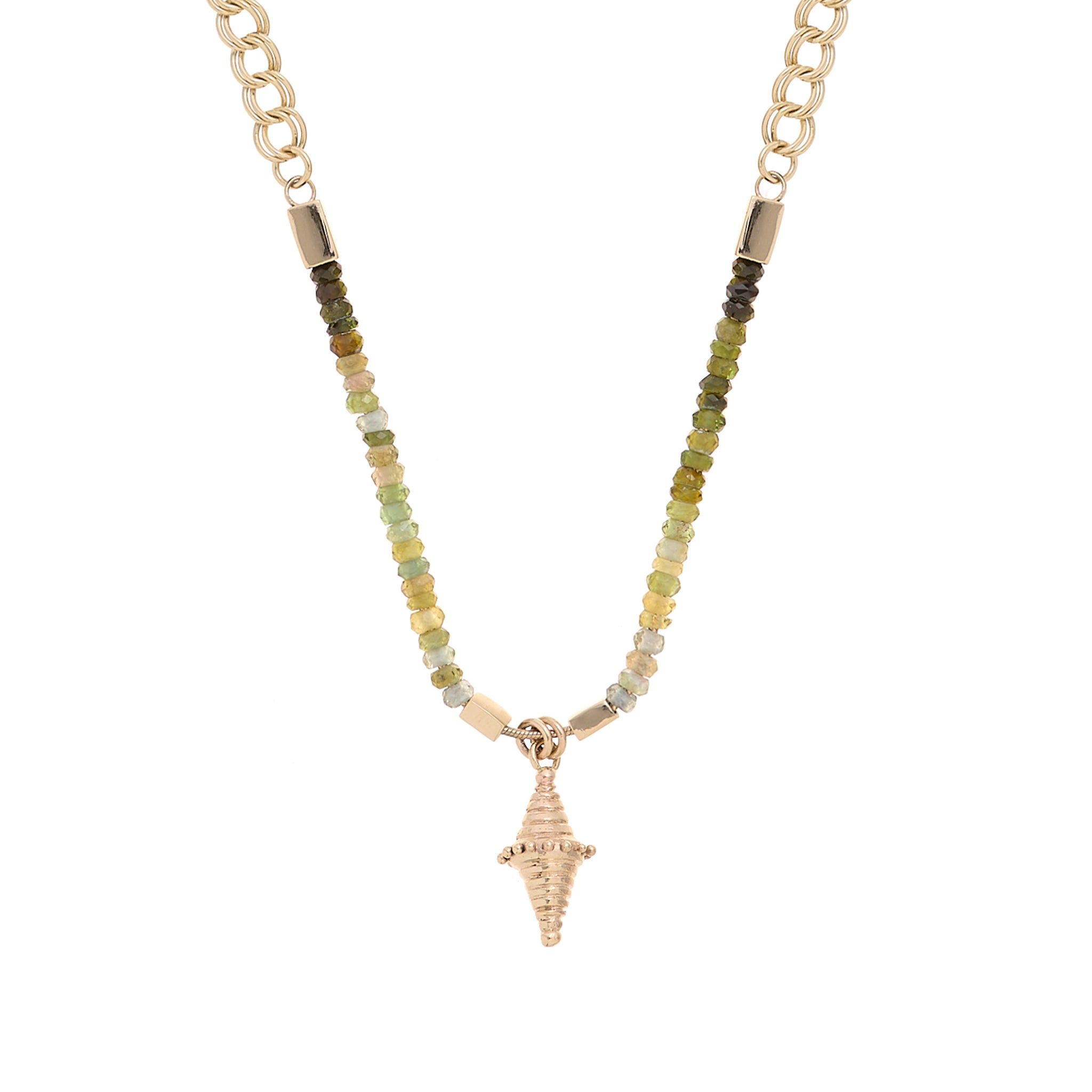 Makani Bead Necklace in 9ct Gold and Tourmalines